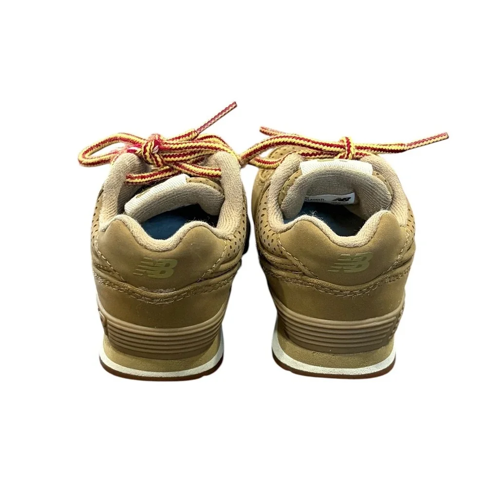 New Balance 574 Kids Toddlers Sneakers Tan Leather Low Top Shoes Size 5